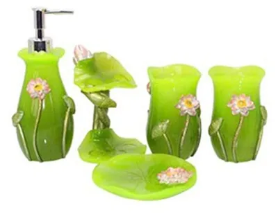 Produktbild von 5-teiliges Badezimmer-Set mit Zahnbürstenhalter und Seifenspender