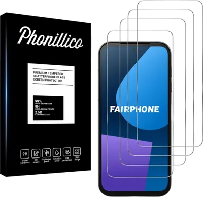 Immagine prodotto di Vetro temperato per Fairphone 5 [4 pezzi] Pellicola protettiva antigraffio resistente Phonillico®