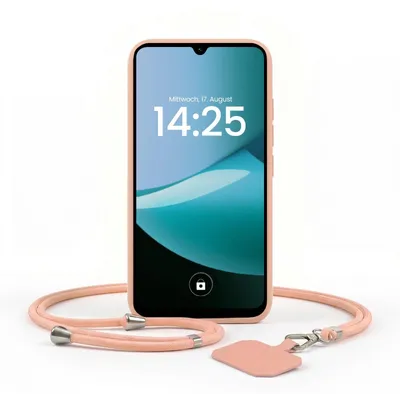 Produktbild von Handyhülle für Xiaomi Redmi 15C mit Handykette Band Kordel Hülle Case Schutzhülle Rosa Rose