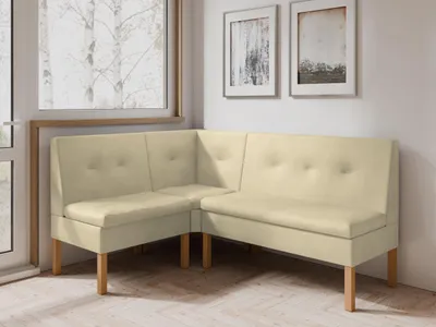 Produktbild von JKG Meble Eckbank fur Essizmmer - Eckbank Küche mit Aufbewahrungsbehälter - Sitzecke Küche - Velours - Essecke - Küchensofa - Beige - 140x200 cm