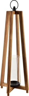 Imagen del producto de Lámpara de pie de madera, modelo Levi, 16,5 x 16,5 x 63 cm