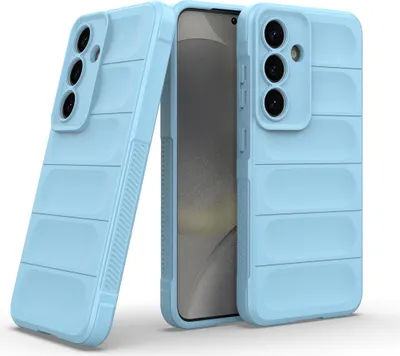 Produktbild von Handy Hülle für Samsung Galaxy S25 Grip Case Cover Schutzhülle Softgrip Farbe: Hellblau