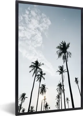 Produktbild von MuchoWow® Gerahmtes Poster Palmen - Sommer - Tropisch 60x90 cm - Poster mit Schwarzem Bilderrahmen Wandposter Rahmen Foto Bilder - Kunst