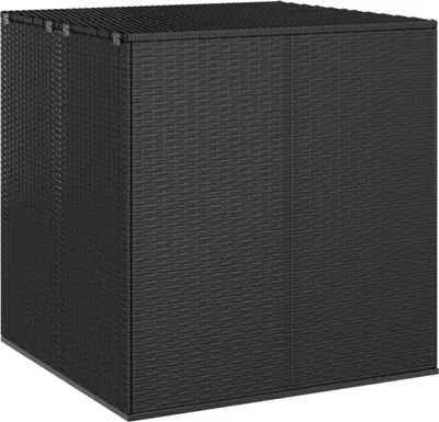 Produktbild von vidaXL Garten Kissenbox PE Rattan 100x97,5x104 cm Schwarz - Kissenbox - Kissenboxen - PE-Rattan-Kissenbox - Aufbewahrungsbox