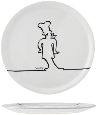Produktbild von Cosy & Trendy Pizzateller Funnyline Schwarz / Weiß - ø 31 cm - 6 Stück