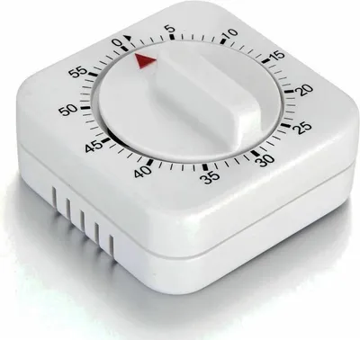Produktbild von Quadratischer mechanischer Küchentimer mit 60 Minuten Laufzeit - Optischer Küchentimer mit lautem Signal - Manueller Countdown-Timer für Klassenzimmer, Zuhause, Arbeitszimmer und Kochen (Weiß)