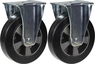 Zdjęcie produktu dla kółka 200 mm 8" z czarnej gumy, o udźwigu 900 kg, zestaw 2 szt