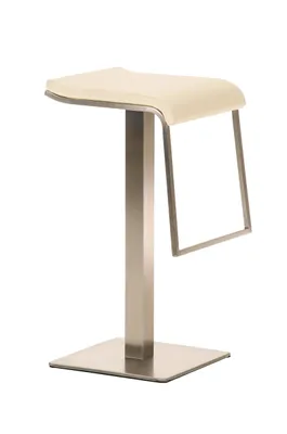 Produktbild von CLP Barhocker Lameng Kunstleder E78 mit Edelstahlgestell creme