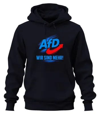 Obrázek produktu pro AfD, "Jsme více Německa", vlastenecký motiv, mikina s kapucí, tmavě modrá, velikost XXL
