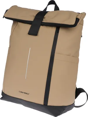Produktbild von Großer Roll up Rucksack Plane Tasche Fahrradrucksack Kurier Rollup Bag Taupe