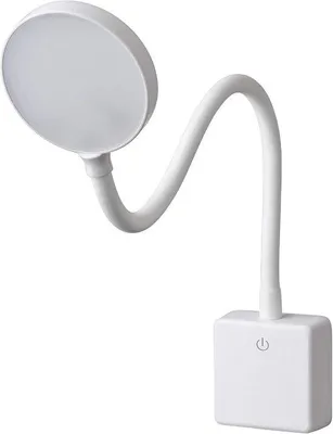 Zdjęcie produktu dla Lampa stołowa LED - lampka do gniazdka - idealna do czytania - elastyczny "łabędzi" uchwyt - 35,5 cm - biała