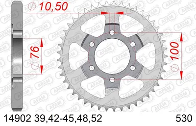 Produktbild von AFAM Kettenrad 14902-42 Hinten Stahl