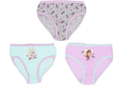 Produktbild von Disney Frozen 3er-Pack Slips aus Baumwolle – Bequeme Unterwäsche für Mädchen 122/128