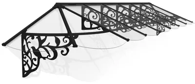 Produktbild von Palram - Canopia Vordach Lily 4690 schwarz 473x88 cm