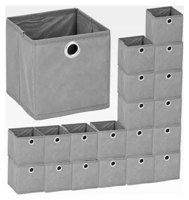Produktbild von 20er Set Faltboxen ca. 15x15x15 cm Grau - Aufbewahrungsboxen faltbar