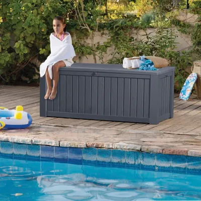 Produktbild von Keter Garten-Aufbewahrungsbox Rockwood 570L Anthrazit