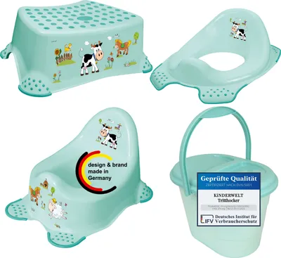 Produktbild von Funny aqua 4er Set Kindertopf + WC Aufsatz + Hocker + Windeleimer