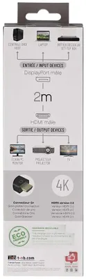 Productafbeelding van TNB HDMIDP2 - HDMI-kabel (mannelijk) / DisplayPort-kabel (mannelijk), 4K, 2 meter