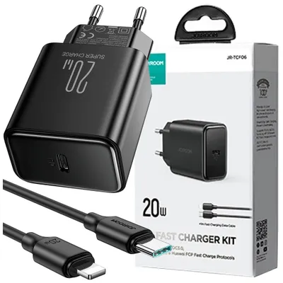 Produktbild von Joyroom JR-TCF06 20W PD USB C Ladegerät - Schwarz