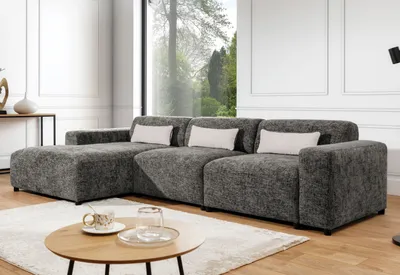 Produktbild von AX LIVING Couch Grau L Form Jughlio 331cm breit stilvoll & geräumig L