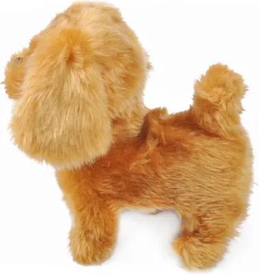 Produktbild von Interaktiver Hund mit realistischen Geräuschen, weichem Fell und Leine, Maße 23x12,5x24 cm