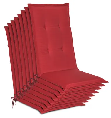 Produktbild von Beautissu 8er Set Gartenstuhlauflage Loft HL Rot, 120x50x6cm