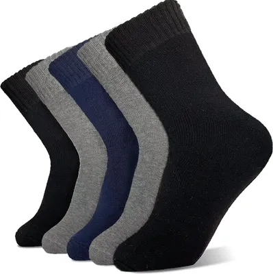Produktbild von Warme Socken Herren, Thermosocken Dicke Wintersocken Frotteesohle WanderSocken WollSocken Geschenke für Herren im Winter 5 Paar - Gemütlich und atmungsaktiv, EU-Größe 39-45