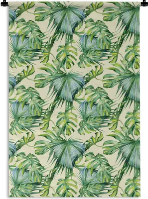 Produktbild von MuchoWow® Wandteppich Wandbehang Jahrgang - Muster - Monstera 120x180 cm Tapisserie Dekoration Wandtuch - Schlafzimmer - Dekorationen für das Haus