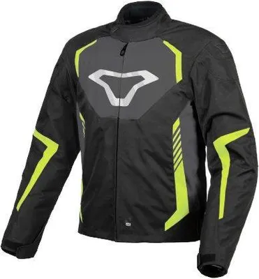 Image de Veste textile imperméable pour moto Macna Tazar, noir/jaune, L