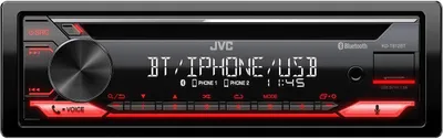 Produktbild von JVC KD-T812BT, Schwarz, Rot, 1 DIN, 200 W, CD, 4 Ohm, Drehregler
