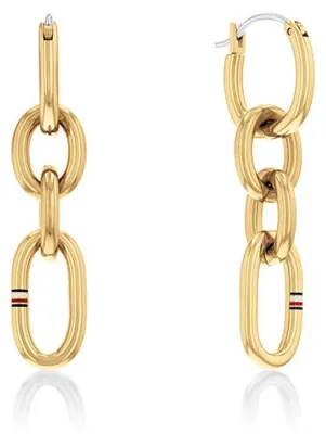 Image de Boucles d'oreilles modernes  maillons contrastants plaqus or 2780786