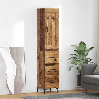 Obrázek produktu pro vidaXL Highboard old wood 34,5 x 34 x 180 cm materiál na bázi dřeva