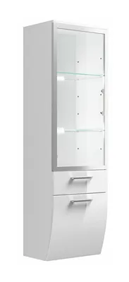 Produktbild von Hochschrank mit Glastür weiß