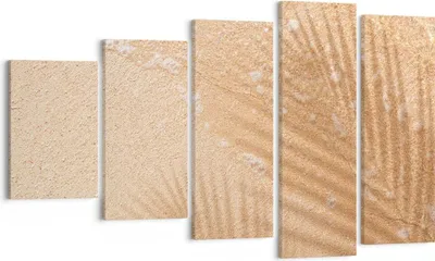 Produktbild von Bild auf Leinwand - Leinwandbild - 5 Teile - Sand Schatten Blätter - 100x60cm - Wand Bild - Wanddeko - Wandbilder - Leinwanddruck - Bilder - Wanddekoration - Leinwand bilder - Wandbild - EG100x60-4580