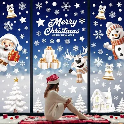 Produktbild von Weihnachtsdekor Selbstklebende Schneeflocken Folie