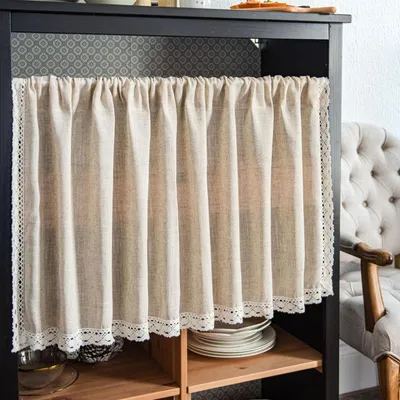 Bohogardine, Kurzstore, 150x91 cm, Polyester, Beige