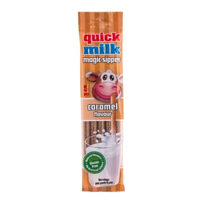 Produktbild von QUICK MILK - Caramel - Trinkhalme mit Karamellgeschmack - 30 g