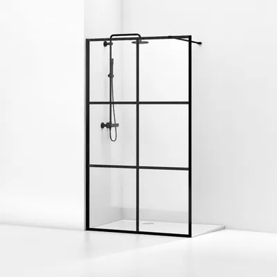 Obrázek produktu pro Sprchová zástěna Walk-In 120x200 černá TOLENO SQUARE 8 mm NANO sklo