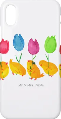 Produktbild von Mr. & Mrs. Panda Iphone 10 Handyhülle Küken Parade - Weiß - Geschenk, Cover, Ostergrüße, Tulpen, Frohe Ostern, Blumen, X, Handy, Hülle