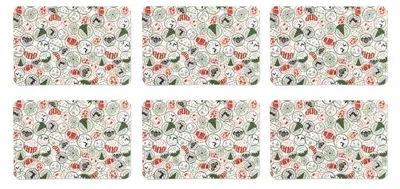 Productafbeelding van Excelsa set van 6 tafelonderleggers, kerstmotief, plastic, 43 x 28,5 x 0,1 cm, kleurrijk