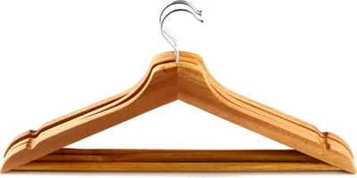 Image de Cintre en bois laqué set de 3 pièces marron