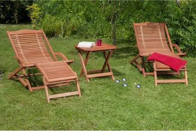 Obrázek produktu pro Merxx 3ks Copa Cabana set - 2 houpací lehátka, 1 taburet - barva: hnědá - rozměry: lehátko: 158x69x69 + taburet: 50x 50 x 50; 2x 25175-011 + 1x 25153-011