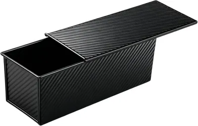 Produktbild von Kastenform mit Deckel und Antihaftbeschichtung, gewellte Backform für einfaches Backen von hausgemachtem Sandwichbrot für Bäcker, Köche, Zuhause, Küche, Bäckerei, Café, Restaurant und Esszimmer