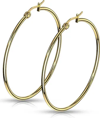 Produktbild von Damen Creolen Kreolen Ohrringe Ohrstecker Edelstahl Autiga® gold 70 mm