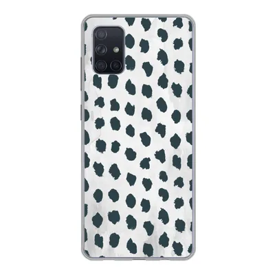 Produktbild von MuchoWow® Handyhülle Schutzhülle Hülle für Samsung Galaxy A71 Polka dots - Schwarz - Marmor Silikon Softcase Handy Hülle - Kartenbesitzer