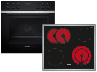 Produktbild von Siemens iQ300 HE273ABS3 + EA64RGNA1E, Keramik, 4 Zone(n), Glaskeramik, Schwarz, Berührung, 58,3 cm