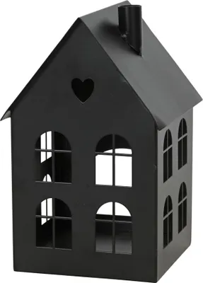 Produktbild von Lichthaus No. 2 schwarz aus Metall Laterne Hausform H21,5cm Metallhaus modern