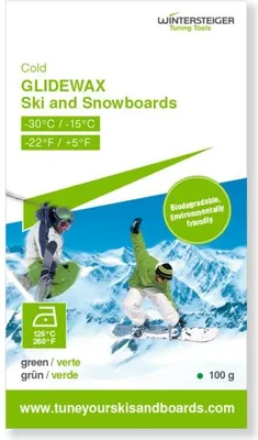 Zdjęcie produktu dla Wintersteiger Glidewax Ski Snowboard Wax Wosk narciarski 100g zielony -30º do -15º