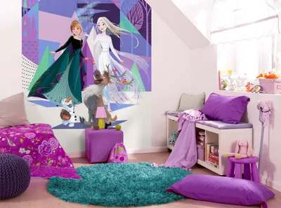 Obrázek produktu pro Komar netkaná tapeta - Frozen Abstract Arendelle - rozměr: 200 x 280 cm (šířka x výška) - 4 panely, dětský pokoj, tapeta