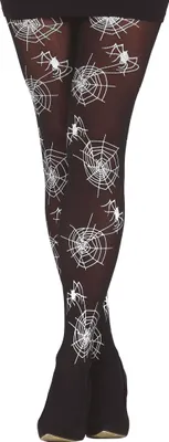 Produktbild von Spinnennetz Gothic Tights Halloween Party Kostüm Mystisch Fest Fasching Netz Elegant, Farbe: Schwarz